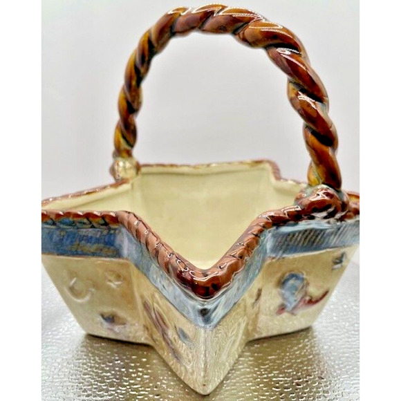 Canyon Ranch Collection Lone Star Hand Painted Ceramic Baskets Set of 2 - Picture 3 of 16